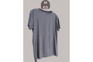 Heren t-shirt effen grijs M