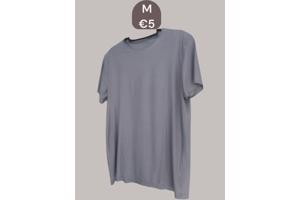 Heren t-shirt effen grijs M