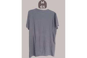 Heren t-shirt effen grijs M