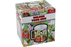 kleur je eigen beker - boerderij dieren - met 3 tekeningen