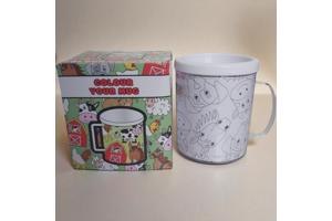 kleur je eigen beker - boerderij dieren - met 3 tekeningen