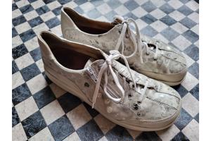 leren sneakers cremekleurig maat 43