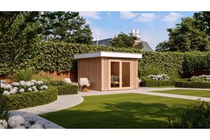 MAATWERK TUINHUIZEN, blokhutten en bijgebouwen.