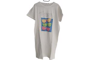 Shirt jurk Tropical fruit wit M met een vlekje