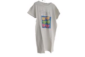 Shirt jurk Tropical fruit wit M met een vlekje