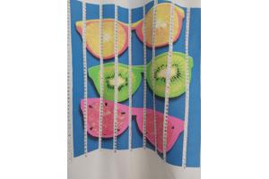 Shirt jurk Tropical fruit wit M met een vlekje