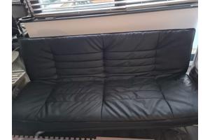 Faith SlaapBank Zwart Leer in zeer goede staat