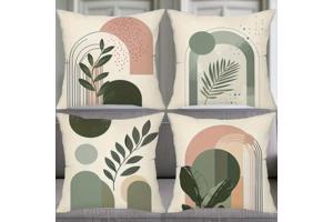 Set van 4 kussenhoezen bohemian groen roze 45x45cm