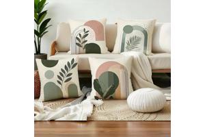 Set van 4 kussenhoezen bohemian groen roze 45x45cm