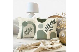 Set van 4 kussenhoezen bohemian groen roze 45x45cm