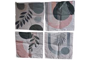 Set van 4 kussenhoezen bohemian groen roze 45x45cm