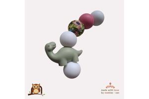 nr 7 noekies naam speenkoord dino langnek khaki roze wit blo