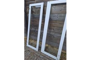 Kastdeurtjes (2, hout, wit, glas)