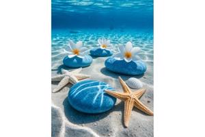 50x40cm Diamond Painting zee schelpen (vierkant) nr 12