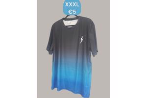 Heren t-shirt blauw overlopend XXXL