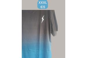 Heren t-shirt blauw overlopend XXXL