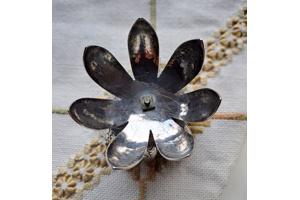 Schitterende Djokja zilveren lotusbloem kandelaar( 800) H-H