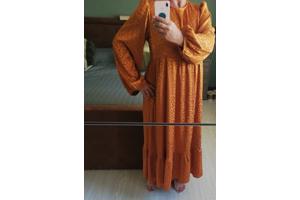 Oranje panterprint jurk XL