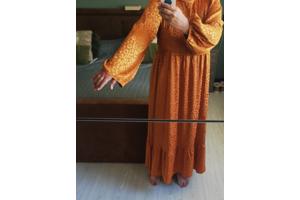 Oranje panterprint jurk XL
