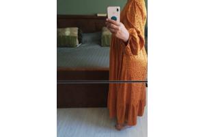 Oranje panterprint jurk XL