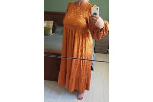 Oranje panterprint jurk XL