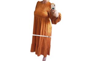 Oranje panterprint jurk XL
