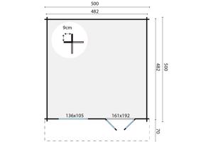 Blokhut - Tuinhuis Hendrick | 44 mm | vuren onbehandeld