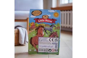 Little horse speelpaard zwart grijs bruine haren camouflage