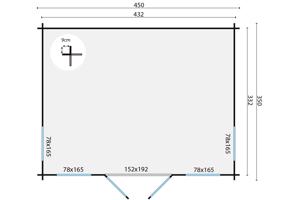 Blokhut - Tuinhuis Arne | 28 mm | vuren onbehandeld