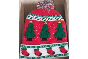 Muts met Pompon - Thema Kerst - Beanie - Acryl - Kerstbomen