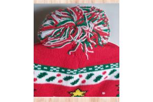 Muts met Pompon - Thema Kerst - Beanie - Acryl - Kerstbomen