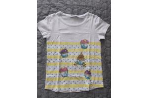 Glo-Story cupcakes t-shirt geel 116