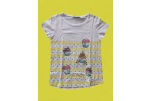 Glo-Story cupcakes t-shirt geel 116