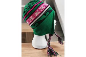 Kinder eskimo muts groen roze wit one size