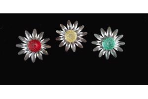 Swarovski Margriet rood, groen en geel met doos