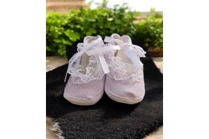 Junior Joy Babyschoenen Newborn Meisjes Paars/wit Met Stippe