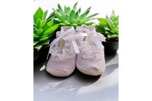 Junior Joy Babyschoenen Newborn Meisjes Paars/wit Met Stippe