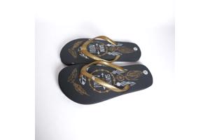 Teenslipper zwart goud met strass steentjes 34