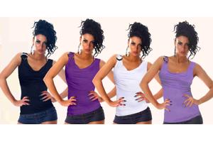 Top in zwart, paars, wit of lila, 1 maat 34/38 (nieuw)