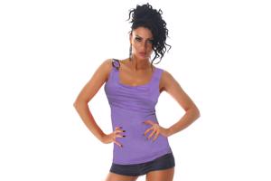 Top in zwart, paars, wit of lila, 1 maat 34/38 (nieuw)