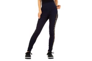 Fashion stevige legging panterprint marine blauw S/M 36/38