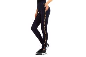 Fashion stevige legging panterprint marine blauw S/M 36/38