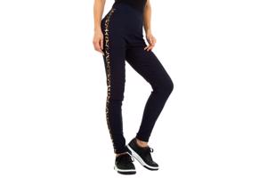 Fashion stevige legging panterprint marine blauw S/M 36/38