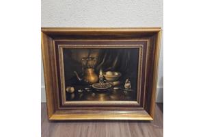 Stilleven olieverf op paneel Jan schreuder van de Coolwijk