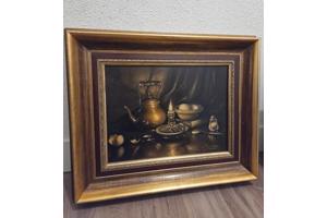 Stilleven olieverf op paneel Jan schreuder van de Coolwijk
