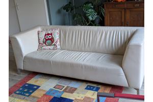 Witte leren bank - 3 zits