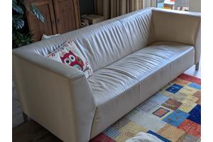 Witte leren bank - 3 zits