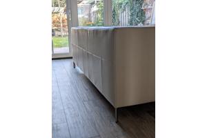 Witte leren bank - 3 zits