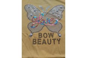 Seagull longsleeve t-shirt okergeel vlinder glitter 170/176