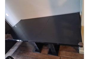 Glanzend Zwarte Uitschuifbare Eettafel 80x120/160
